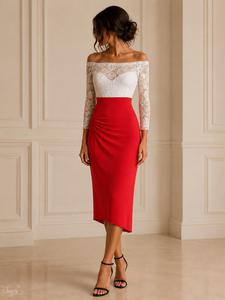Abito Annabelle in red and white