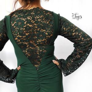 Dress Mercedes green with lace