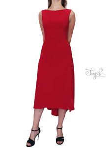 Dress Daniela in red jersey with laces