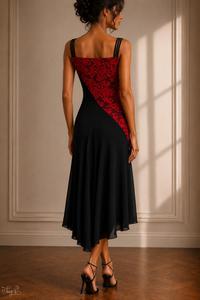 Dress Delmara red with lace- 6a97092163224
