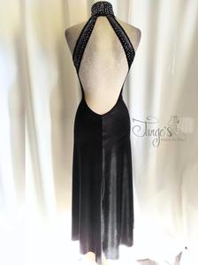 Dress Fede black velvet with silver strass, with internal body