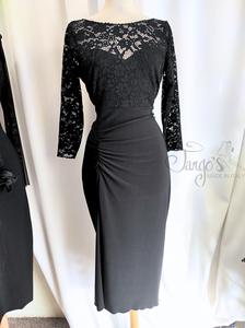 Dress Zoe black lace back drapery