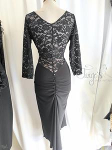 Dress Zoe black lace back drapery