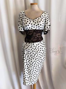 Dress Giusy black and white pois with back laces