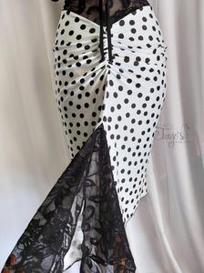 Dress Giusy black and white pois with back laces