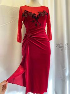 Abito Giusy velluto rosso