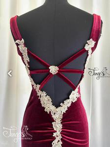 Ines dress bordeaux velvet