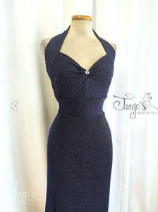 Abito Lea glitter bluette e nero