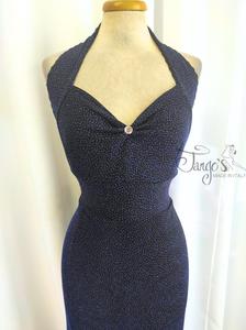 Abito Lea glitter bluette e nero