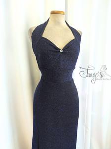 Abito Lea glitter bluette e nero