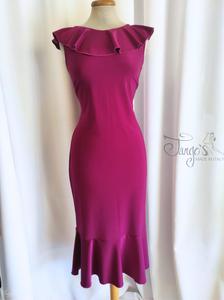 Abito Lucia magenta con volant