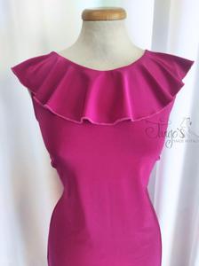 Abito Lucia magenta con volant