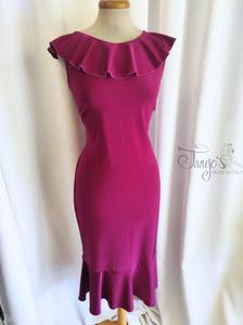Abito Lucia magenta con volant