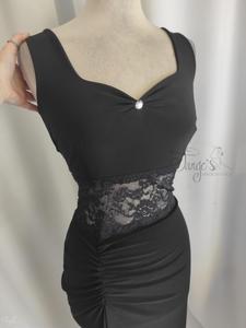 Abito Rosalba nero con pizzo