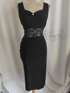 Abito Rosalba nero con pizzo