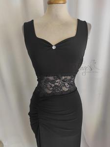 Abito Rosalba nero con pizzo