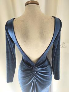 Dress Magali in blue velvet