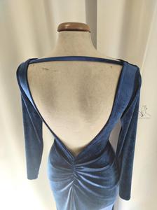 Dress Magali in blue velvet