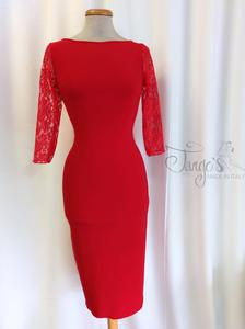 Dress Mercedes red with lace