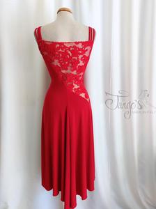 Dress Delmara red with lace