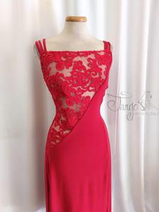 Dress Delmara red with lace