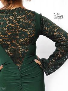 Dress Mercedes green with lace