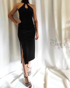 Abito Michi velluto nero con pizzo