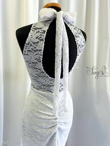 Milena white lace glitter  sheath dress