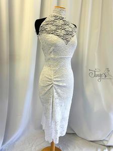 Milena white lace glitter  sheath dress