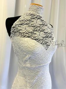 Milena white lace glitter  sheath dress