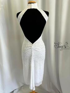 Milena white lace sheath dress
