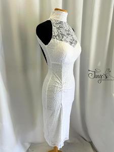 Milena white lace sheath dress