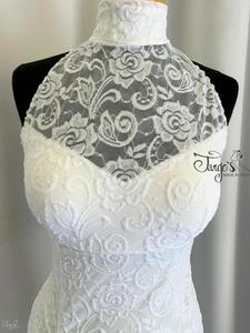 Milena white lace sheath dress