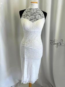Milena white lace sheath dress