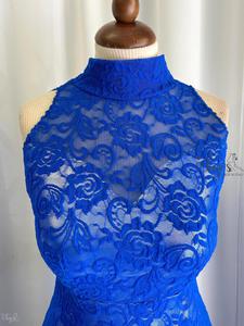 Abito Milena argento e pizzo bluette