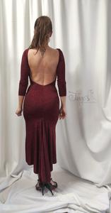 Abito Nicole glitter bordeaux con body interno