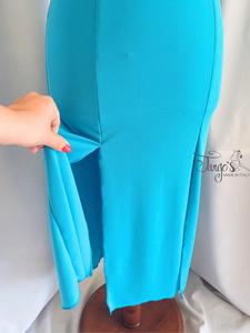 Dress robi in sky blue and lace