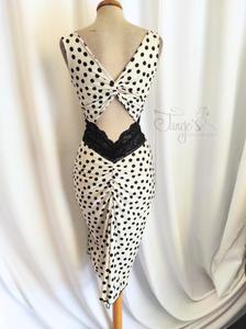 Dress Rosalba white with black dots