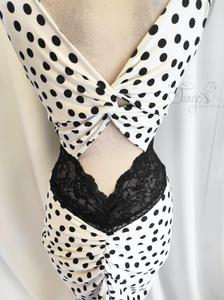 Dress Rosalba white with black dots