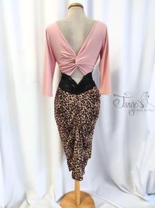 Rosalba dress in pink and animalier jersey