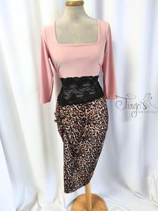 Rosalba dress in pink and animalier jersey