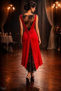Dress Silvana jersey red