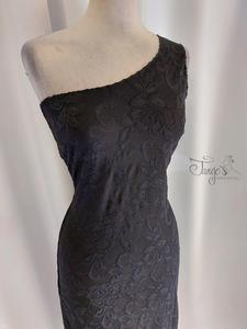 Dress Simon one-shoulder in black lace