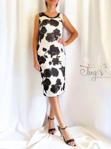 Dress Sonia black roses with paillettes neckline