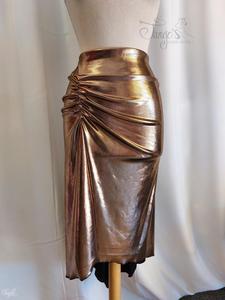 Nada skirt in laminated bronze