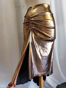 Nada skirt in laminated bronze