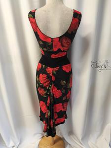 Completo gonna Katia e top Romi rose rosse