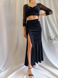 Completo gonna Malika e top Sally velluto nero