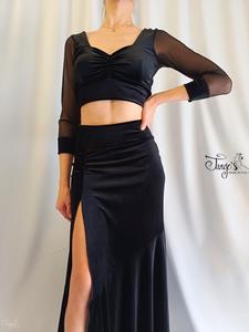 Completo gonna Malika e top Sally velluto nero