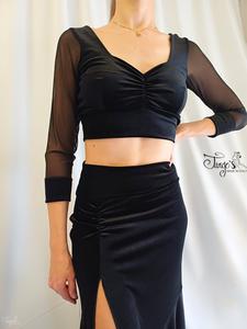Completo gonna Malika e top Sally velluto nero